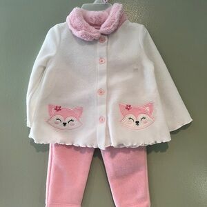 Adorable Pink and White Fleece Baby Outfit